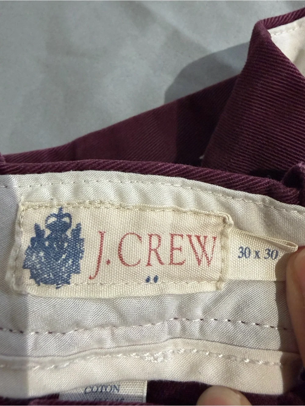 J. Crew Men's Chino Pants in Deep Burgundy